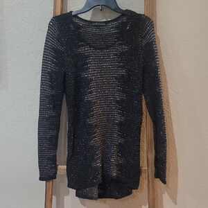 Black and gold thread shimmer tunic sweater
